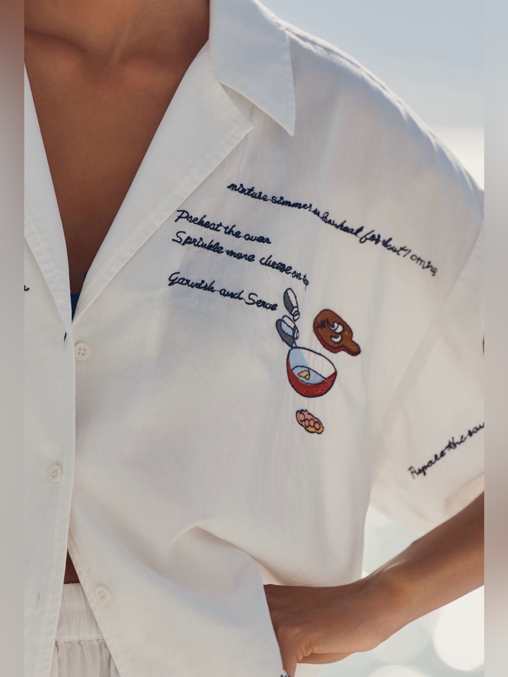 CELADINE TAPAS BAR EMBROIDERED SHORTS - Size M White - Picture 5 of 9